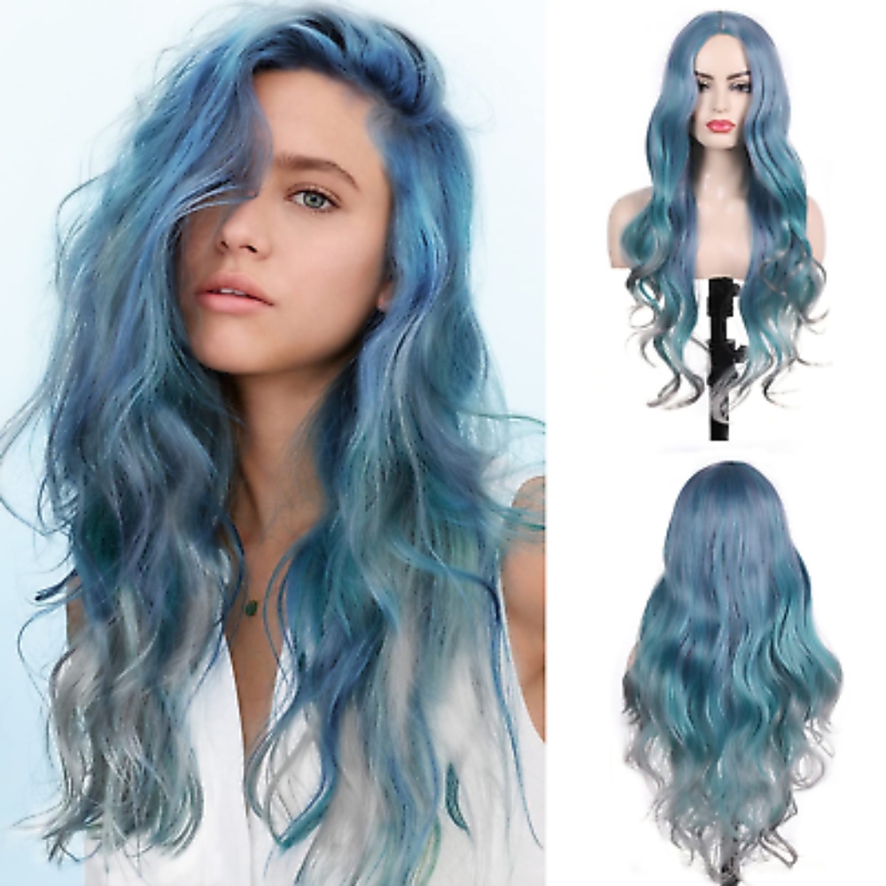 Blue Gray Beauty Full Wig